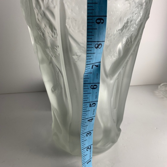 Vtg. Barolac Czech Josef Inwald Heavy Crystal Frosted Glass Forrest Vase 10" HTF - Picture 13 of 14